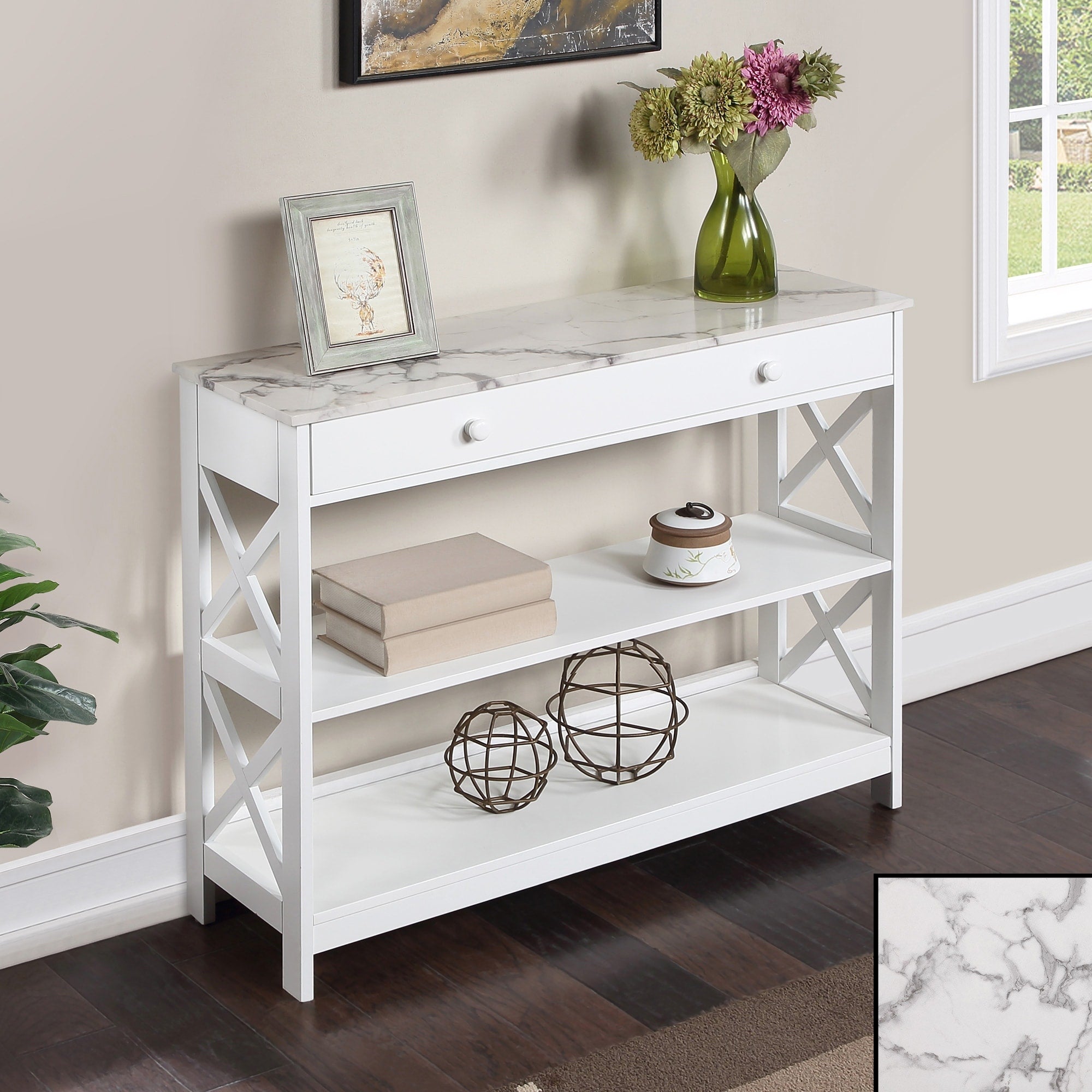 Convenience Concepts Oxford 1 Drawer Console Table with Shelves