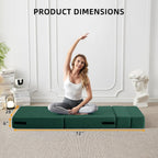 Convertible Folding Sofa Bed - Modern Linen Sleeper Chair with Pillow & Foldable Mattress for Living Room/Dorm/Guest