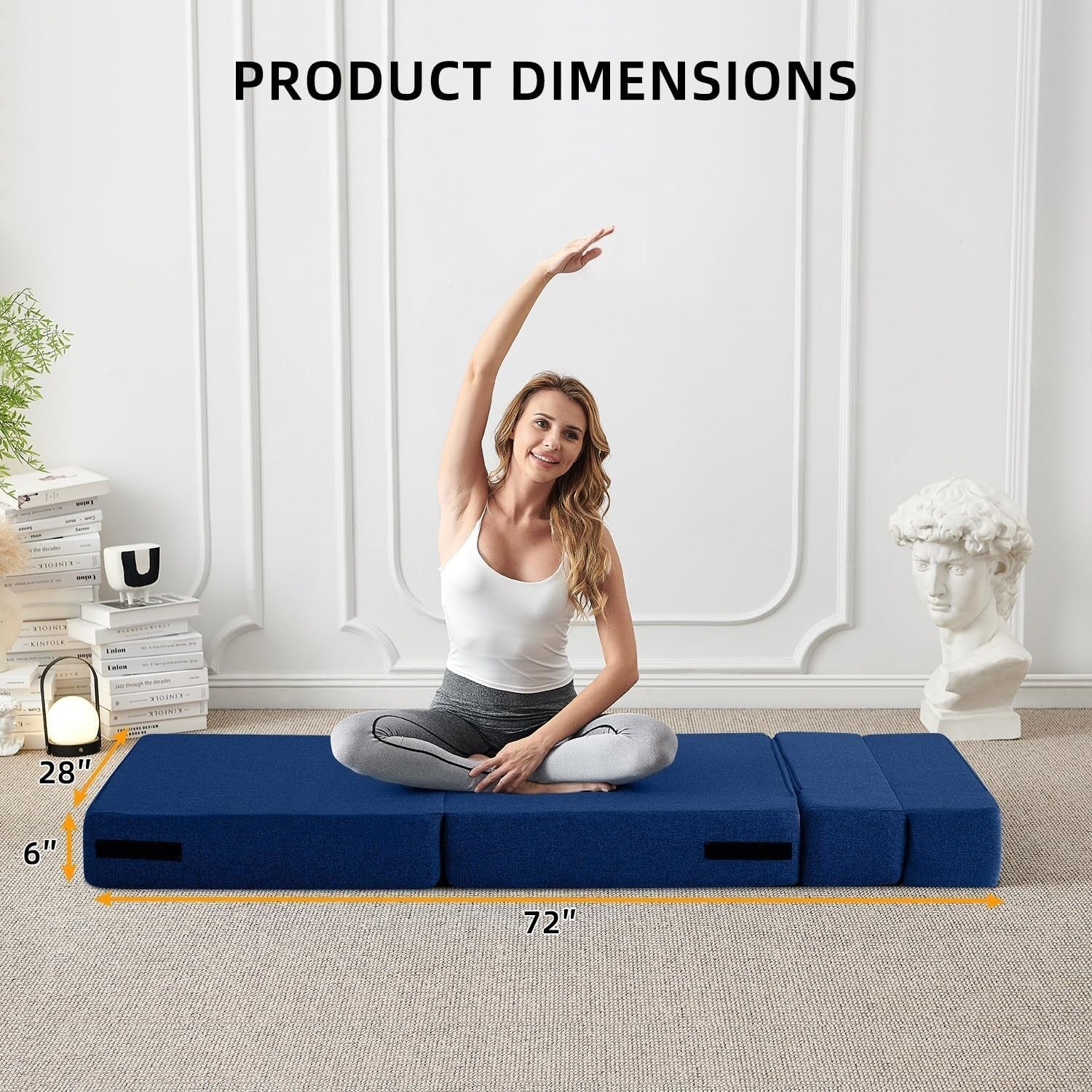 Convertible Folding Sofa Bed - Modern Linen Sleeper Chair with Pillow & Foldable Mattress for Living Room/Dorm/Guest