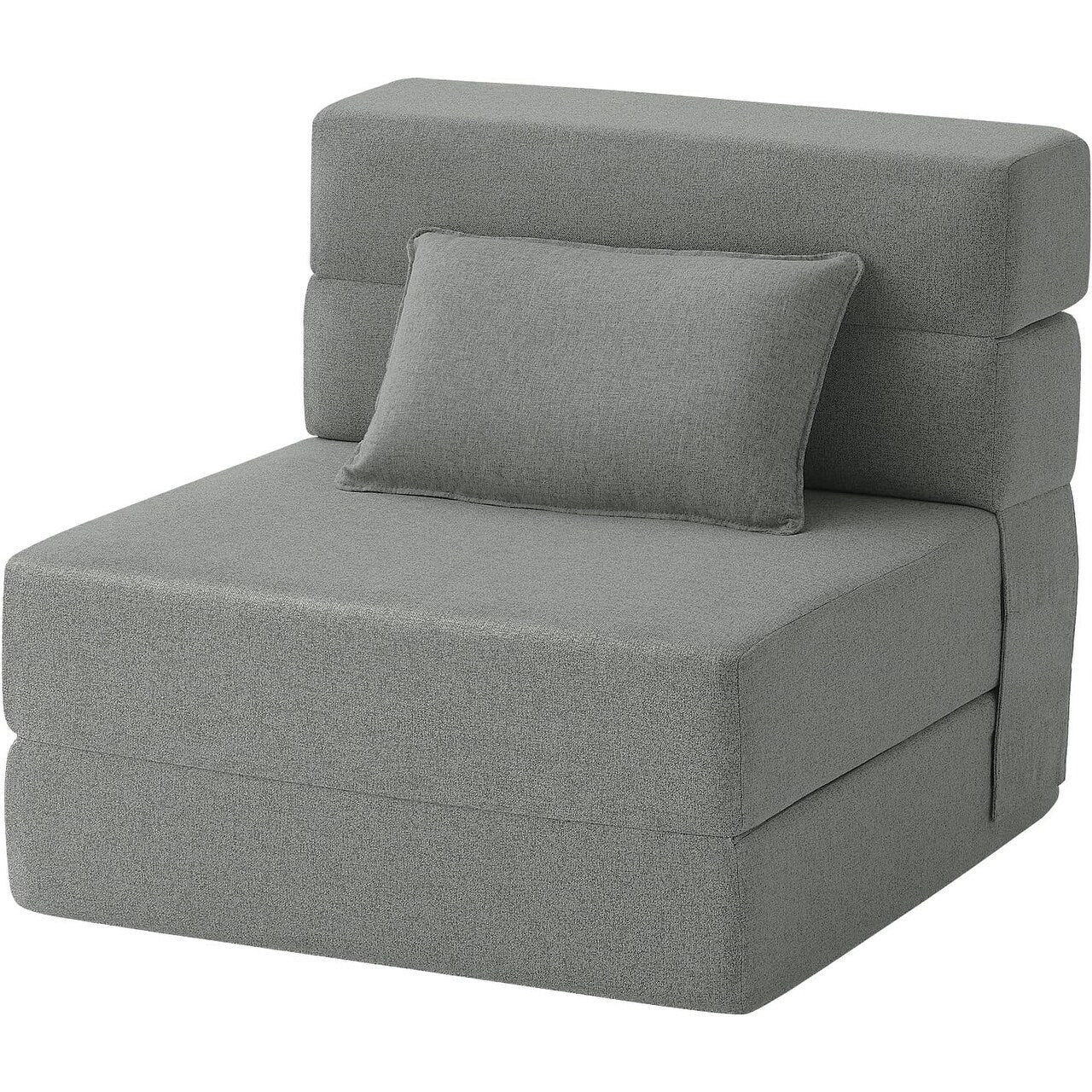 Convertible Folding Sofa Bed - Modern Linen Sleeper Chair with Pillow & Foldable Mattress for Living Room/Dorm/Guest