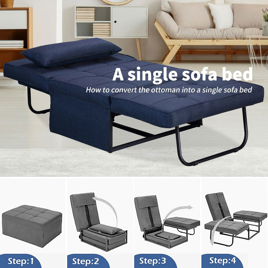 Convertible Sofa Bed Sleeper Sofa Chair Couch Folding Ottoman Recliner Chairs for Living Room