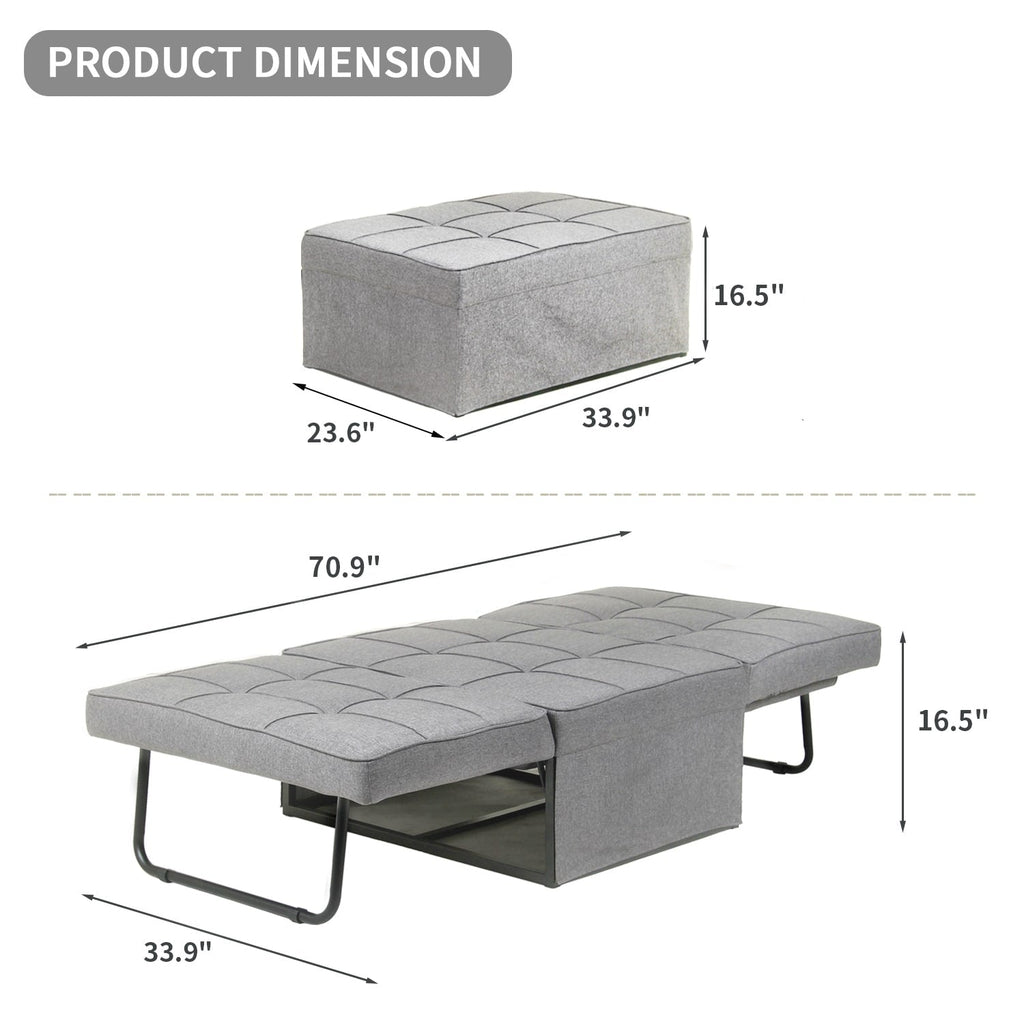 Convertible Sofa Bed Sleeper Sofa Chair Couch Folding Ottoman Recliner Chairs for Living Room