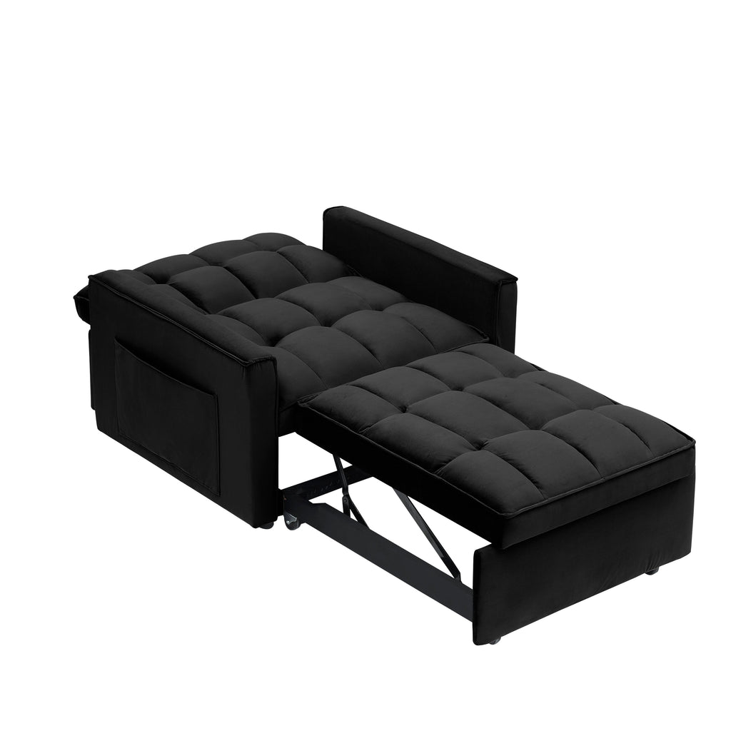 Convertible Sofa Bed with Adjustable Back and Wheel