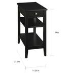 Convenience Concepts American Heritage 1 Drawer Chairside End Table with Shelves