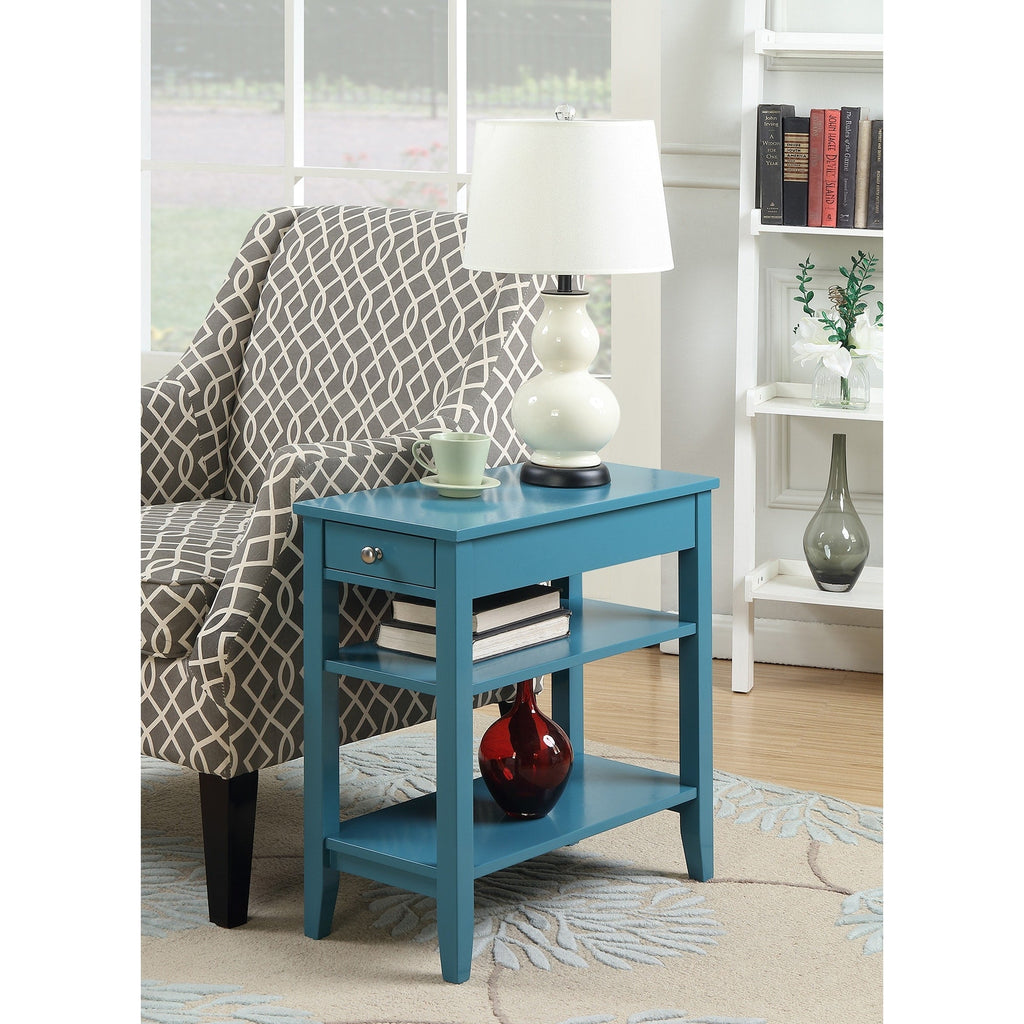Convenience Concepts American Heritage 1 Drawer Chairside End Table with Shelves