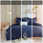 Intelligent Design Maize Cotton Jacquard Duvet Cover Set with Euro Shams and Throw Pillows