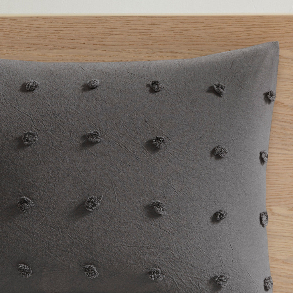 Intelligent Design Maize Cotton Jacquard Duvet Cover Set with Euro Shams and Throw Pillows