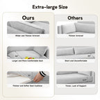 Corduroy Sectional Sofa with Removable Ottomans & Ultra-soft Cushions for Living Room & Bedroom