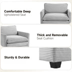Corduroy Sectional Sofa with Removable Ottomans & Ultra-soft Cushions for Living Room & Bedroom