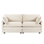 Corduroy Sectional Sofa with Removable Ottomans & Ultra-soft Cushions for Living Room & Bedroom