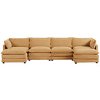 Corduroy Sectional Sofa with Removable Ottomans & Ultra-soft Cushions for Living Room & Bedroom
