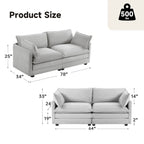 Corduroy Sectional Sofa with Removable Ottomans & Ultra-soft Cushions for Living Room & Bedroom
