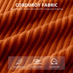 Corduroy Upholstered Memory Foam Sofa With Ottoman Upholstered Bean Bag Couch - 48.4Lx67.7Wx24.4H