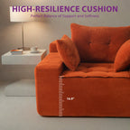 Corduroy Upholstered Memory Foam Sofa With Ottoman Upholstered Bean Bag Couch - 48.4Lx67.7Wx24.4H