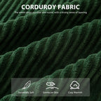 Corduroy Upholstered Memory Foam Sofa With Ottoman Upholstered Bean Bag Couch - 48.4Lx67.7Wx24.4H