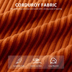 Corduroy Upholstered Memory Foam Sofa With Ottoman Upholstered Bean Bag Couch - 48.4Lx67.7Wx24.4H