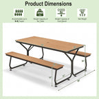 Costway 6FT Picnic Table Bench Set Outdoor HDPE Heavy-Duty Table for - See Details