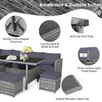 Costway 7 PCS Patio Rattan Dining Set Sectional Sofa Couch Ottoman - See Details
