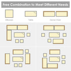 Costway 7 PCS Patio Rattan Dining Set Sectional Sofa Couch Ottoman - See Details