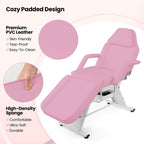 Costway 72 Massage Bed with Hydraulic Stool Adjustable Backrest &