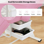 Costway 72 Massage Bed with Hydraulic Stool Adjustable Backrest &