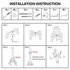 Tree-branch Rubberwood Freestanding Coat Rack with 8 Hooks - 24.5W x 70.87H