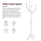 Tree-branch Rubberwood Freestanding Coat Rack with 8 Hooks - 24.5W x 70.87H
