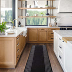 Checkered Border Non-slip Contemporary 26-inch Wide Runner Rug