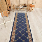 Custom Size Fleur De Lis 26 Inch Wide Non-Slip Stair Runner Rug