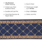 Custom Size Fleur De Lis 26 Inch Wide Non-Slip Stair Runner Rug