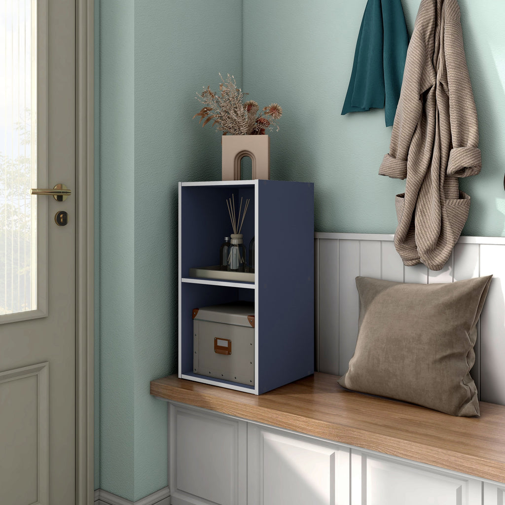 DH BASIC Modern Wood Customizable Stackable Storage Organizer - Cube Shelves, Drawer Cabinet, Bookcase with Doors by Denhour