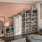 DH BASIC Modern Wood Customizable Stackable Storage Organizer - Cube Shelves, Drawer Cabinet, Bookcase with Doors by Denhour