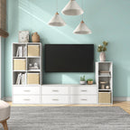 DH BASIC Modern Wood Customizable Stackable Storage Organizer - Cube Shelves, Drawer Cabinet, Bookcase with Doors by Denhour