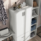 DH BASIC Modern Wood Customizable Stackable Storage Organizer - Cube Shelves, Drawer Cabinet, Bookcase with Doors by Denhour