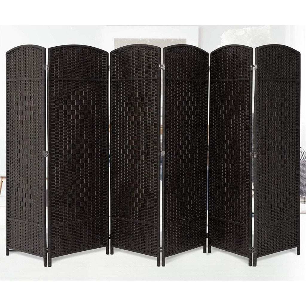 Room Divider 6 FT Tall Weave Fiber Freestanding Privacy Screen Folding Screen
