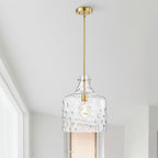 Daelan Clear Dimpled Glass Single Light Pendant Light - 12in