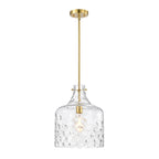 Daelan Clear Dimpled Glass Single Light Pendant Light - 12in
