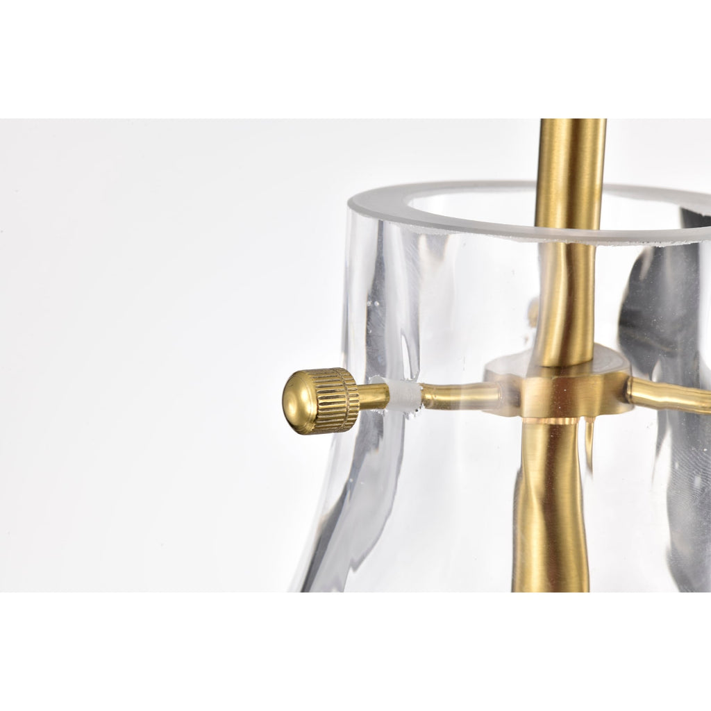 Daelan Clear Dimpled Glass Single Light Pendant Light - 12in