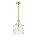Daelan Clear Dimpled Glass Single Light Pendant Light - 12in
