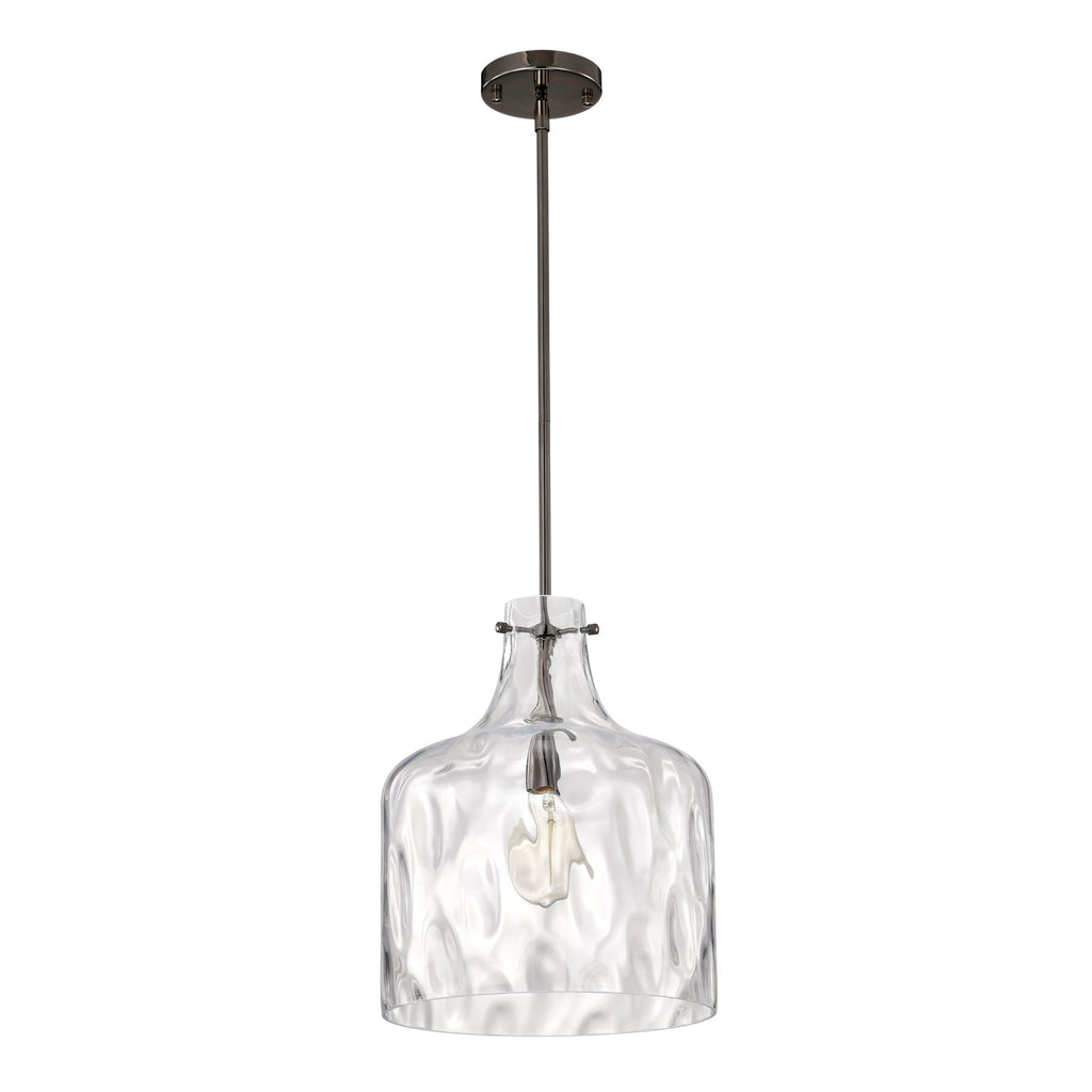 Daelan Clear Dimpled Glass Single Light Pendant Light - 12in