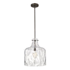 Daelan Clear Dimpled Glass Single Light Pendant Light - 12in