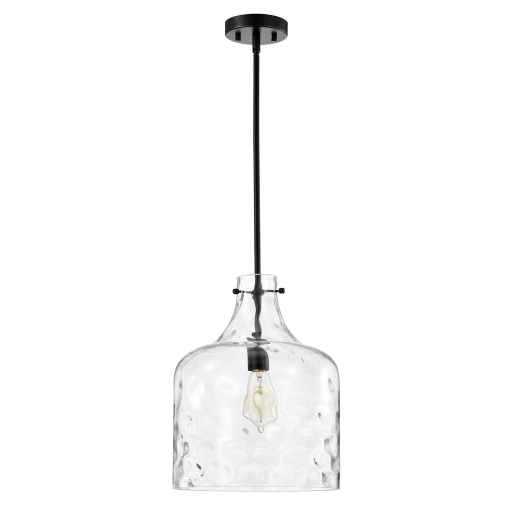 Daelan Clear Dimpled Glass Single Light Pendant Light - 12in