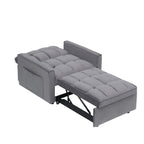Dark Grey Modern 70.86 3 in 1 Single Convertible Sofa Bed with Adjustable Back and Moving Wheel for Living Room