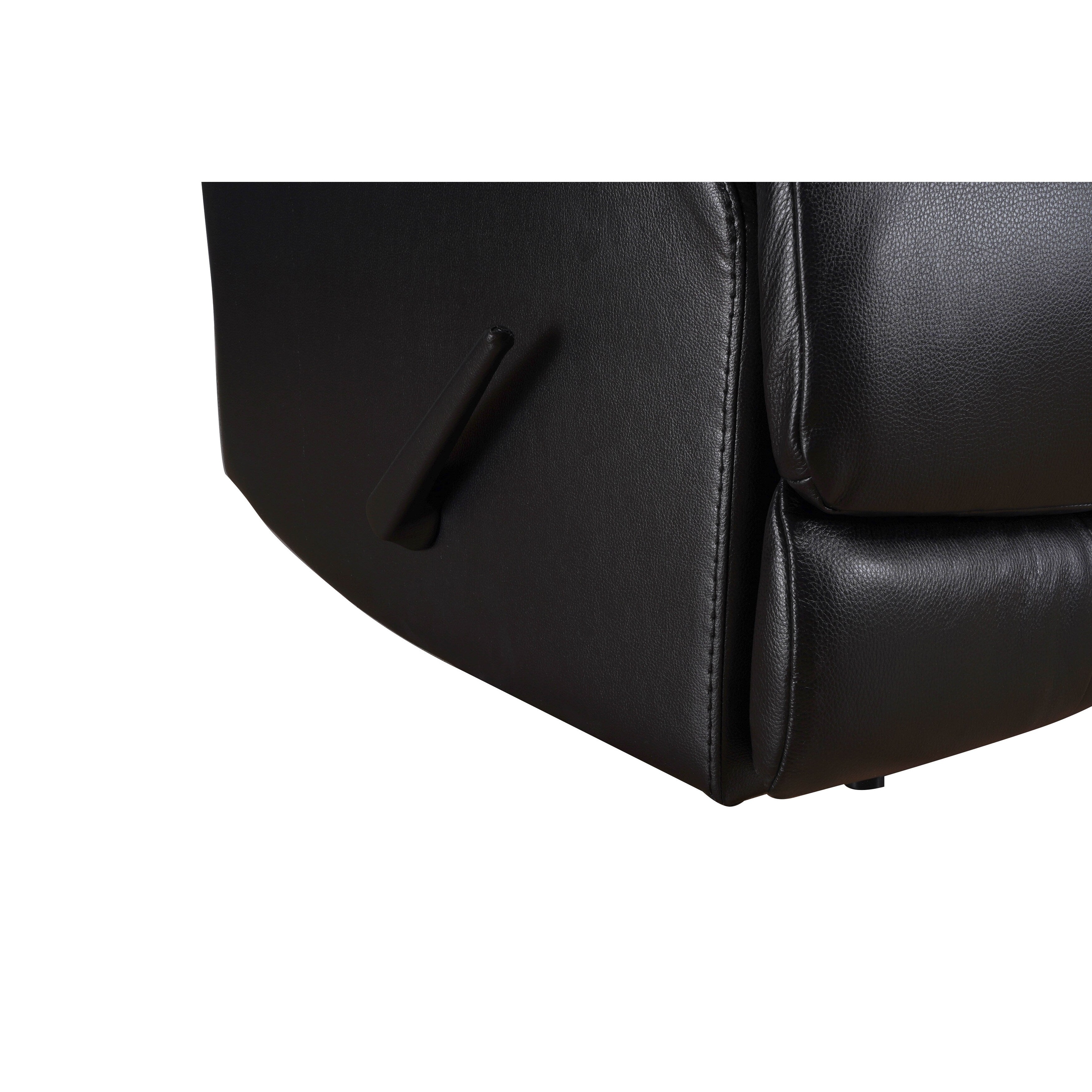 Davin Top Grain Leather Genuine leather Brown Extendable Footrest Manual Recliner