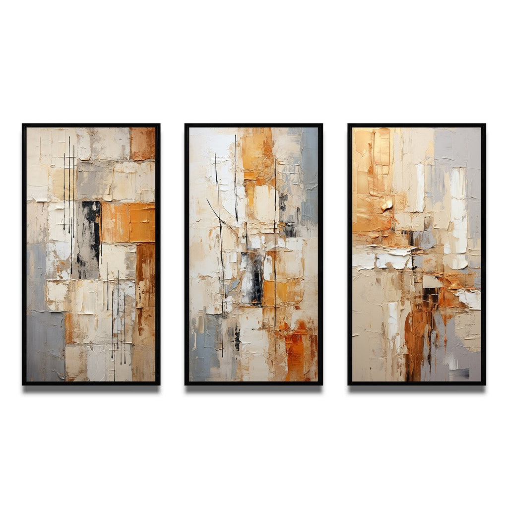 Designart Abstraction I Abstract Framed Wall Art Set Of 3 Frame Gallery Wall Set For Home Decor