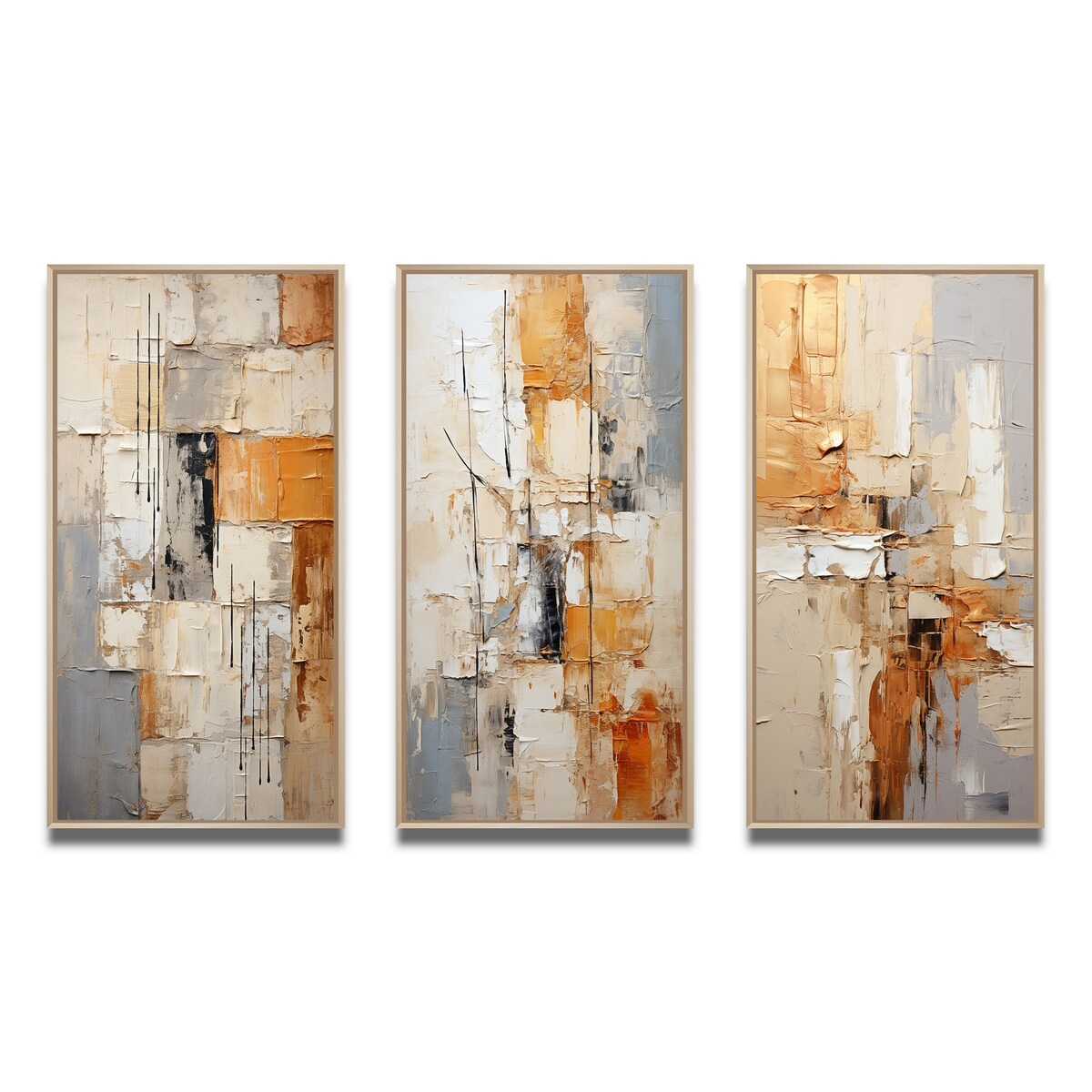 Designart Abstraction I Abstract Framed Wall Art Set Of 3 Frame Gallery Wall Set For Home Decor