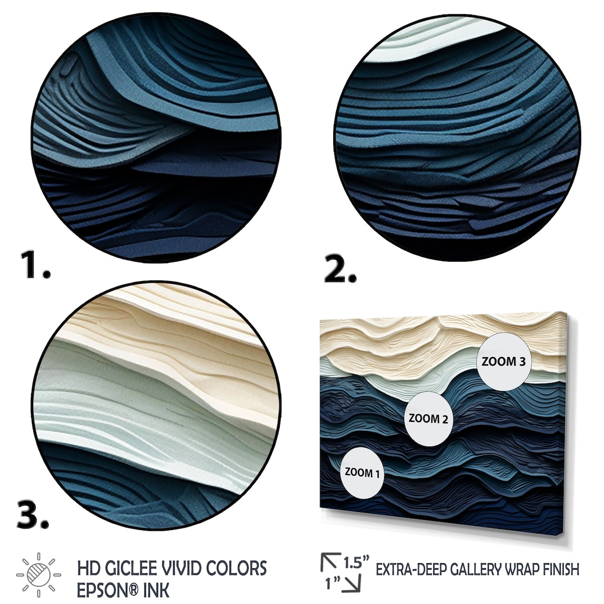 Designart Blue And White Coastal Wave S Edge Coastal Minimalism Blue Wall Decor Coastal Living Room Framed Canvas Art