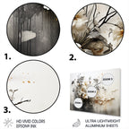 Designart Bohemian Earthly Floral Collage I Abstract Metal Wall Art Living Room