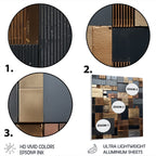 Designart Brown Abstract Tile Mosiac Charm Abstract Tile Metal Wall Art Brown Metal Wall Décor Modern Metal Art Work