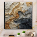 Designart Gold And Beige River Spiral Abstract Painting Framed Canvas Wall Art